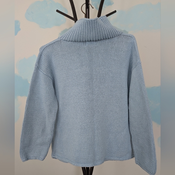 Pure Handknit blue cotton sweater - size L/XL - Picture 2 of 6